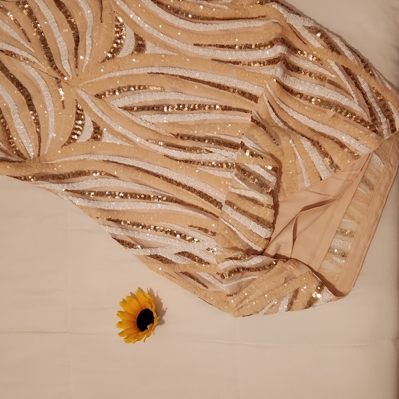 Sequin beige dress - Picture 3 of 5